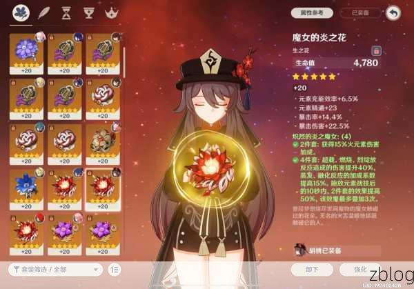 原神胡桃圣遗物词条的绝佳之选